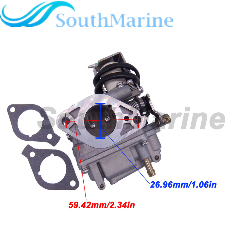 Лодочный мотор 6AH-14301-00 6AH-14301-01 карбюратор в сборе и 6AH-13646-00 уплотнительных прокладок (2 шт) для Yamaha 4-тактный F20 подвесной лодочный мотор