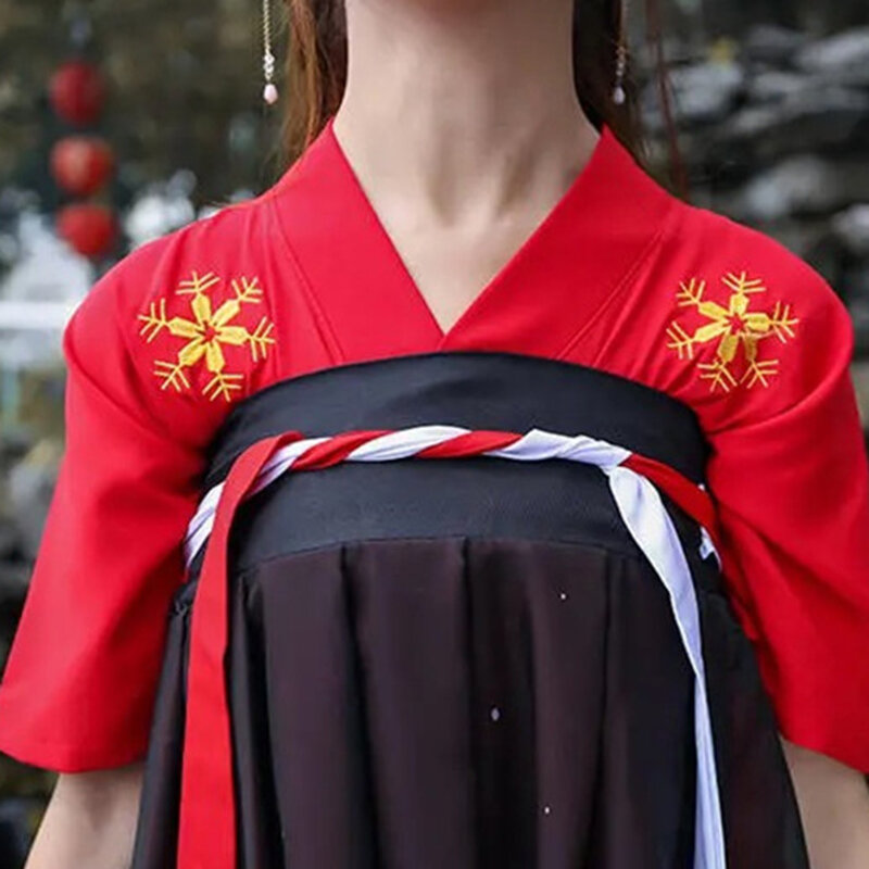 Kostum Hanfu Tradisional Cina Asli Wanita Rok Elegan Putri Oriental Setengah Lengan Set Pakaian Pesta Fotografi