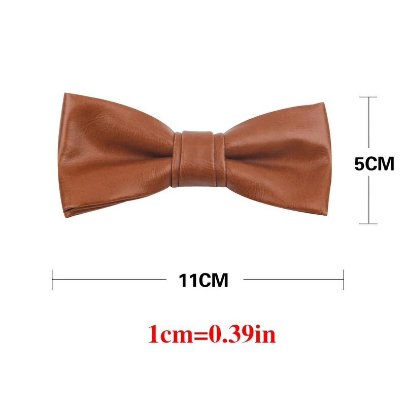 Muszka klasyczne garnitury Bowtie dla mężczyzn kobiety PU skórzane muszki na wesele Cravats regulowany Casual muszki męskie krawat