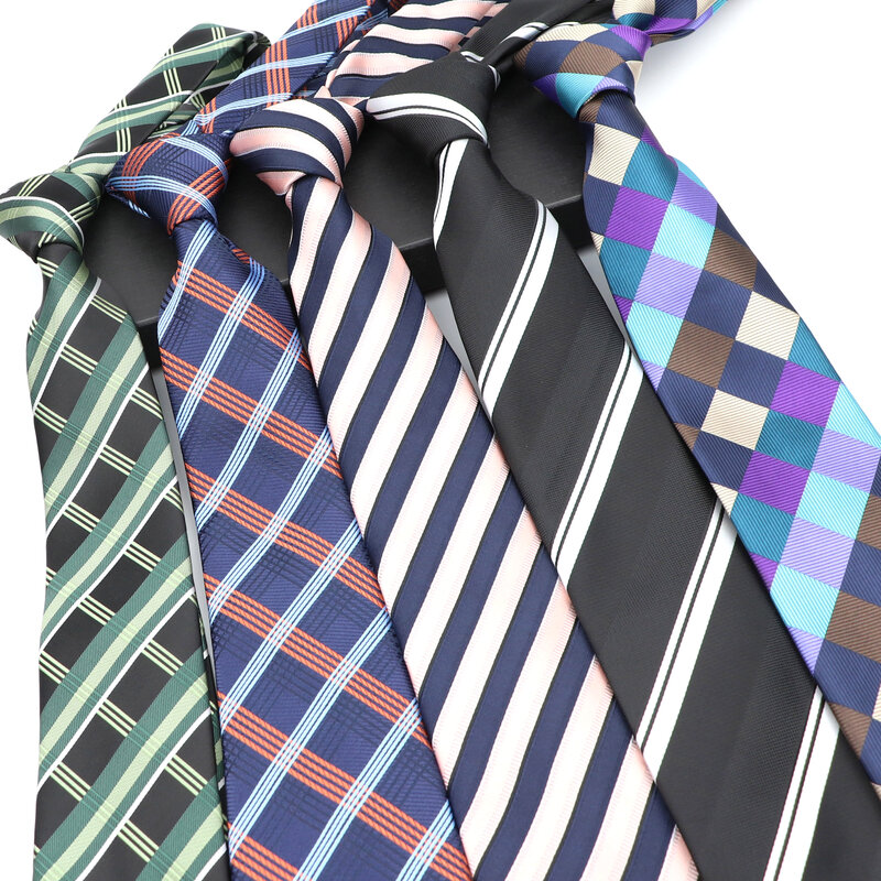 Klasyczny krawat męski biznes formalny krawat ślubny 8cm pasek Plaid poliestrowe krawaty modna koszula sukienka krawaty akcesoria prezent