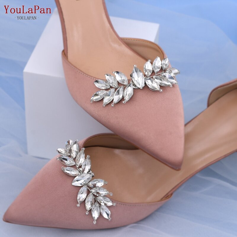 TOPQUEEN X31 2pcs/lot Fashion Bridal Shoe Accessories Wedding High Heels Decoration Lady Shoe Clips for Bride Rhinestone Buckle