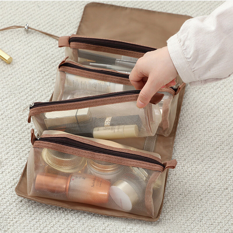 Organizator podróży torby kosmetyczne składana kosmetyczka codzienna kosmetyczka worek do przechowywania oddzielny sznurek kosmetyczka damska