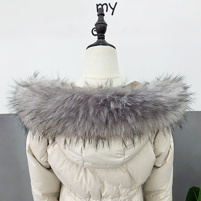Kołnierz ze sztucznego futra zima ciepły płaszcz kurtka prosto kołnierz wystrój szale z kapturem Scarives prezent kobiety mężczyźni zima ciepły Wrap 70/80/90cm