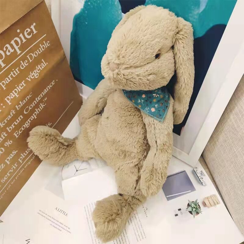 Easter Floppy Ears Stuffed Soft Bunny With Scarf Big Plush Animal Rabbit Dolls Kawaii Stuff Rabbit Baby Toys For Children Gifts