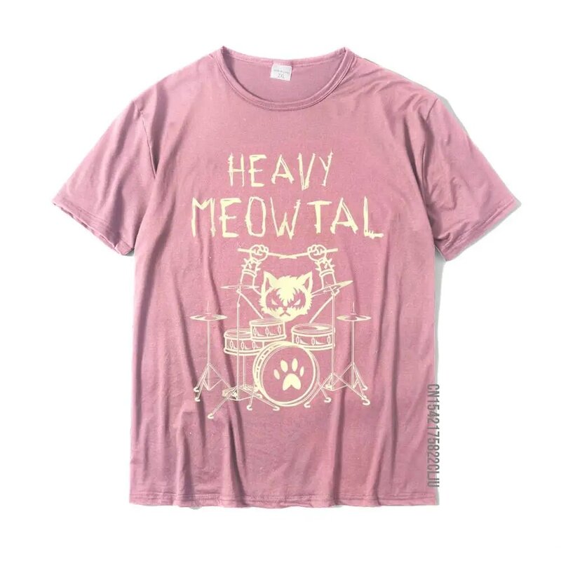 Heavy Meowtal Cat muzyka metalowa pomysł na prezent zabawna koszulka dla zwierząt domowych najnowsze nadrukowane bluzki koszula bawełniana T koszule chłopięce Geek