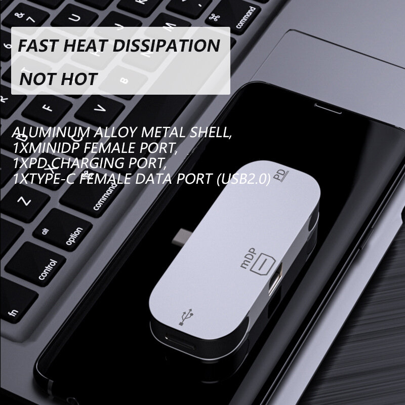 UTHAI Laptop Loại C Sang HDMI-Tương Thích Đế Cài 3 Trong 1 Video Đa chức Năng Chuyển Đổi DP Sang MiniDP