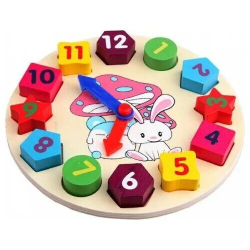 Yamaha geometryczne kształty dowiedz się zegar drewniane zabawki blok Puzzle Jigsaw