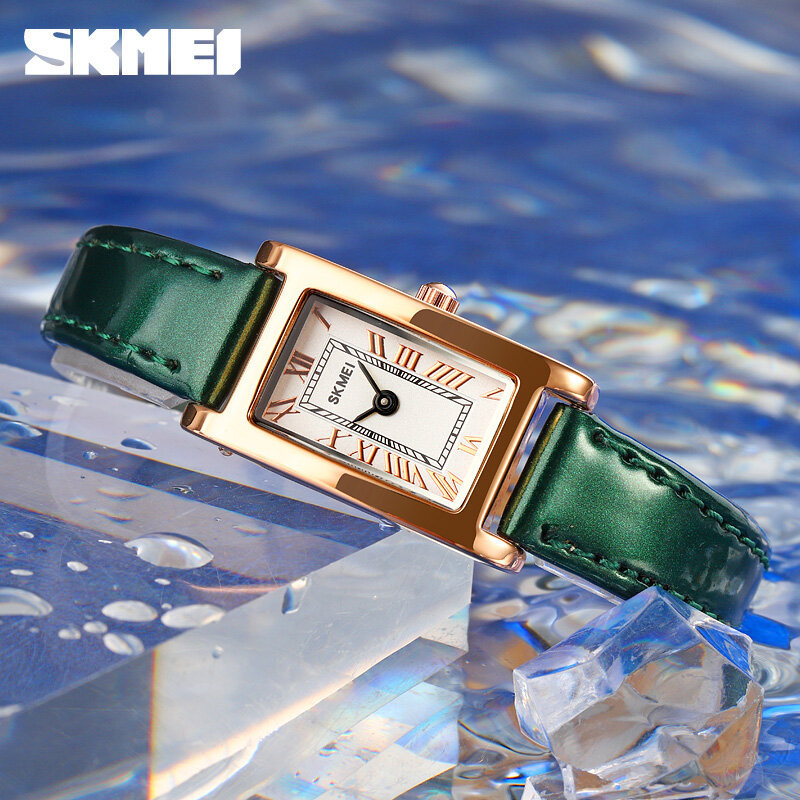 SKMEI-Montre à quartz en cuir pour femme, montre-bracelet pour femme, bracelet habillé décontracté, design original, marque de luxe, nouveau, 2021