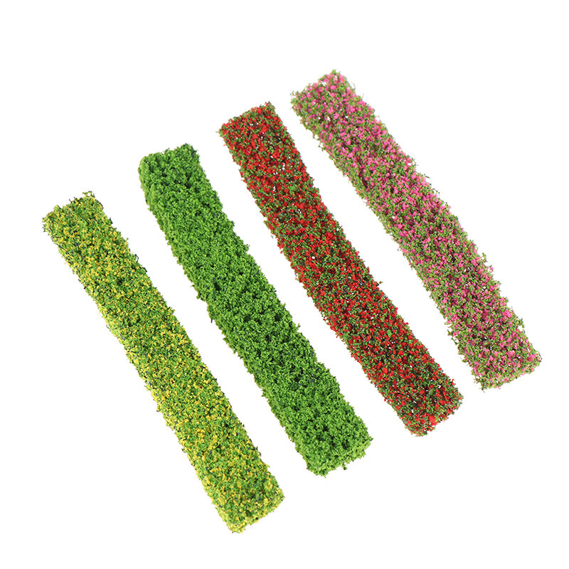 2Pcs Struik Strips Groen Zand Tafel Miniatuur Model Simulatie Diy Materialen Gras Hek Voor Outdoor Indoor Building Diorama