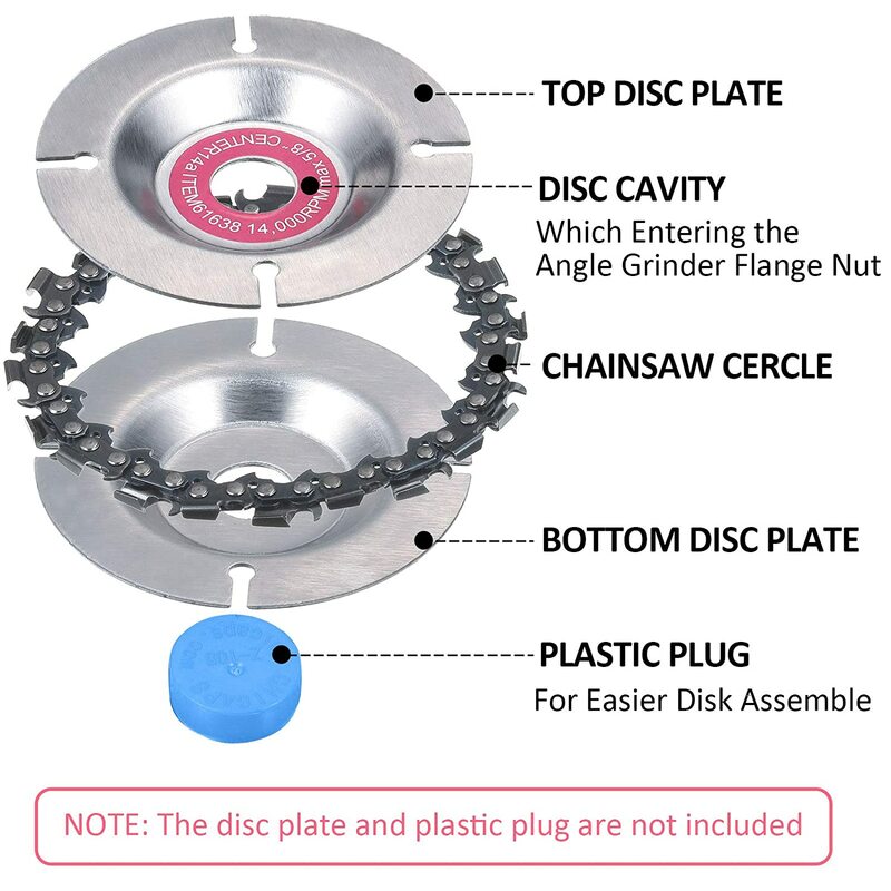 Cadena de Circlets de repuesto para amoladora angular de 4 pulgadas, cadena de rueda para modelado de corte de motosierra, con 22 dientes, 5 piezas