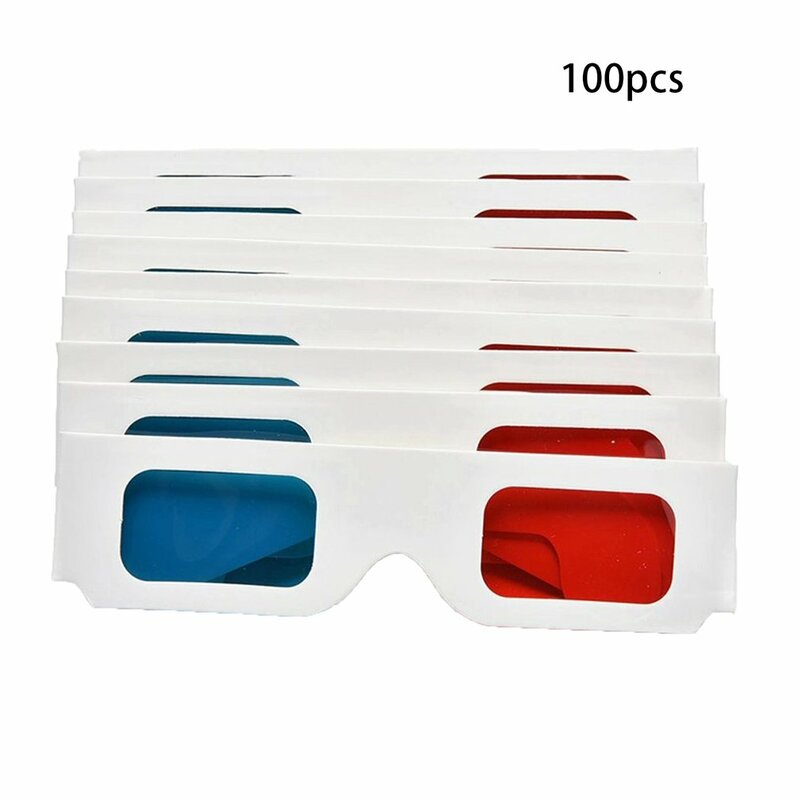 10ชิ้น/ล็อตกระดาษ3D อนาจิฟท์แว่นตากระดาษสี3D มุมมองสีแดง/สีฟ้าแก้ว3D สำหรับวิดีโอภาพยนตร์