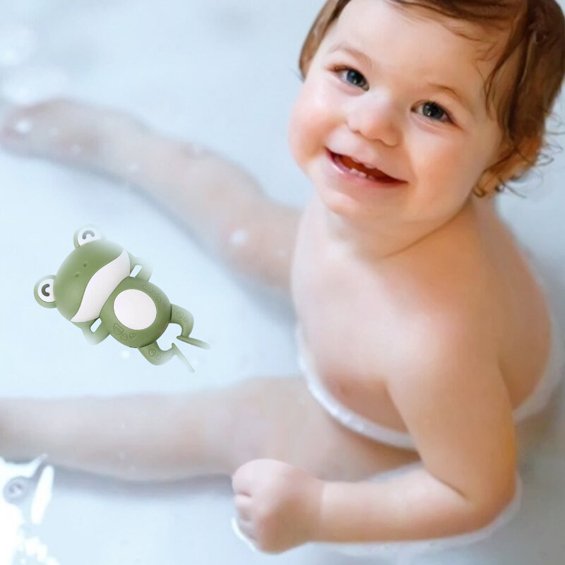 만화 개구리 목욕 장난감 아기 수영장 욕실 해변 샤워 게임 개구리/게 바람 시계 장난감 여름 어린이 물 장난감