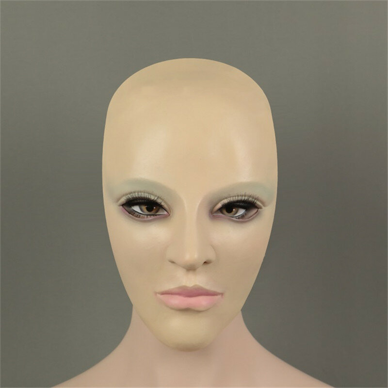 Máscara femenina realista para Halloween, disfraz de chica Sexy, máscara de fiesta de látex, disfraz de Crossdress