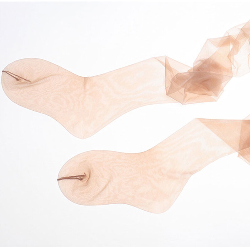 Celana Ketat Mulus Ukuran Plus untuk Wanita Stoking Renda Tanpa Tali Pinggang Lebar Transparan Tipis Seksi Pantyhose Selangkangan Terbuka