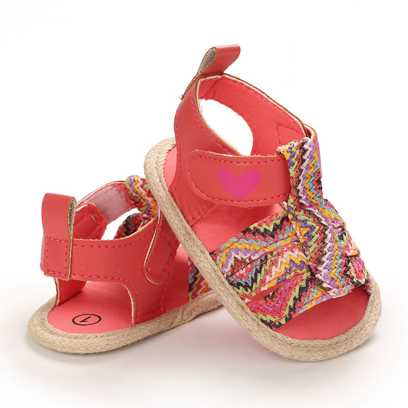 2022 New Newborn Toddler Baby Girls Summer Sandal Shoes Weave Flat Romantic Sandals 0-18M Baby Shoes