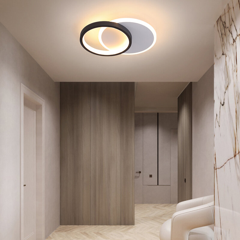 Lampy sufitowe do korytarzy pokojowych korytarz 22W 25W 28W zimna ciepła, jasna czarna oprawa LED lampy sufitowe do oświetlenie do salonu