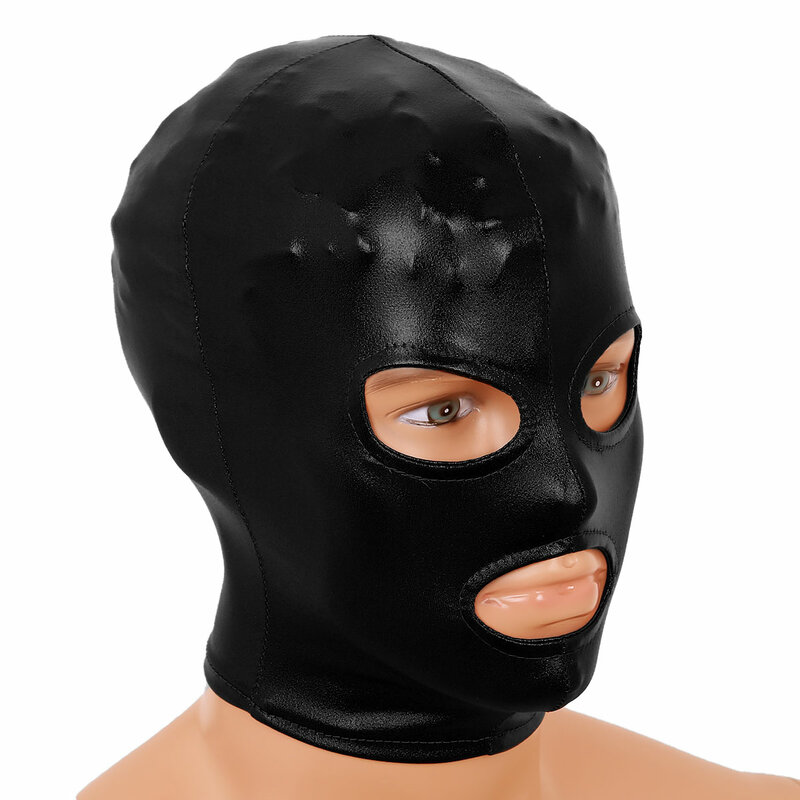 Анфас Маска капюшон Секс-игрушки открытым носом глаз Связывание вечерние маска Косплэй БДСМ Головные уборы взрослые игры BDS & M маска