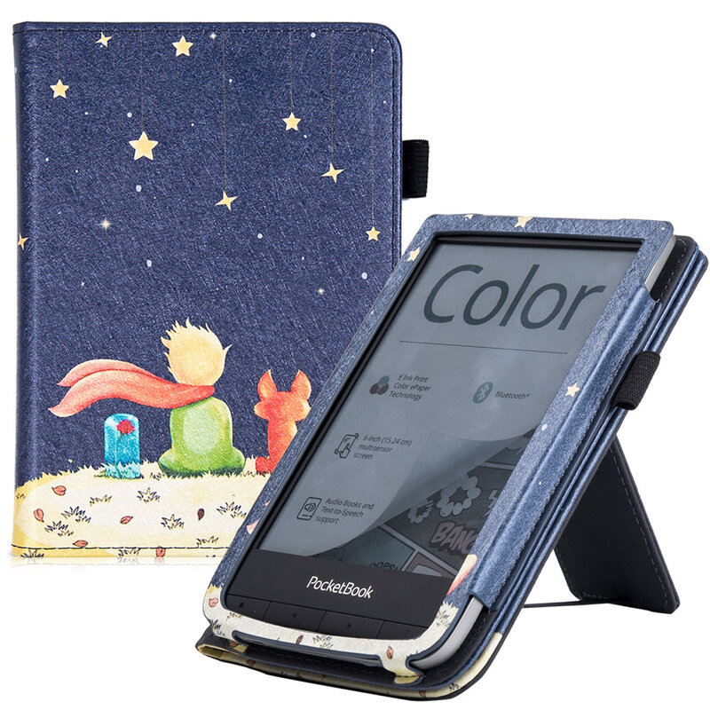 AROITA-funda para PocketBook 633, funda para PocketBook 632 Plus, PocketBook 632 Aqua e-reader, con soporte, correa de mano, Auto Sleep/Wake