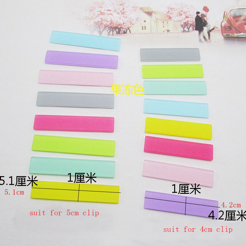 100pcs/lot candy color acrylic rectangle padded applique Crafts for DIY clips accessories welcome custom colors