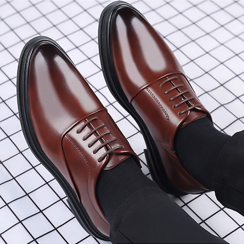 Wotte homens de negócios sapatos formais sapatos de couro preto dos homens moda casual vestido sapatos clássico italiano formal oxford sapato para homem