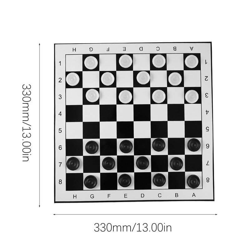 Duże rozmiary plastikowe szachownice/warcaby składana międzynarodowe szachy zestaw podróżna gra planszowa