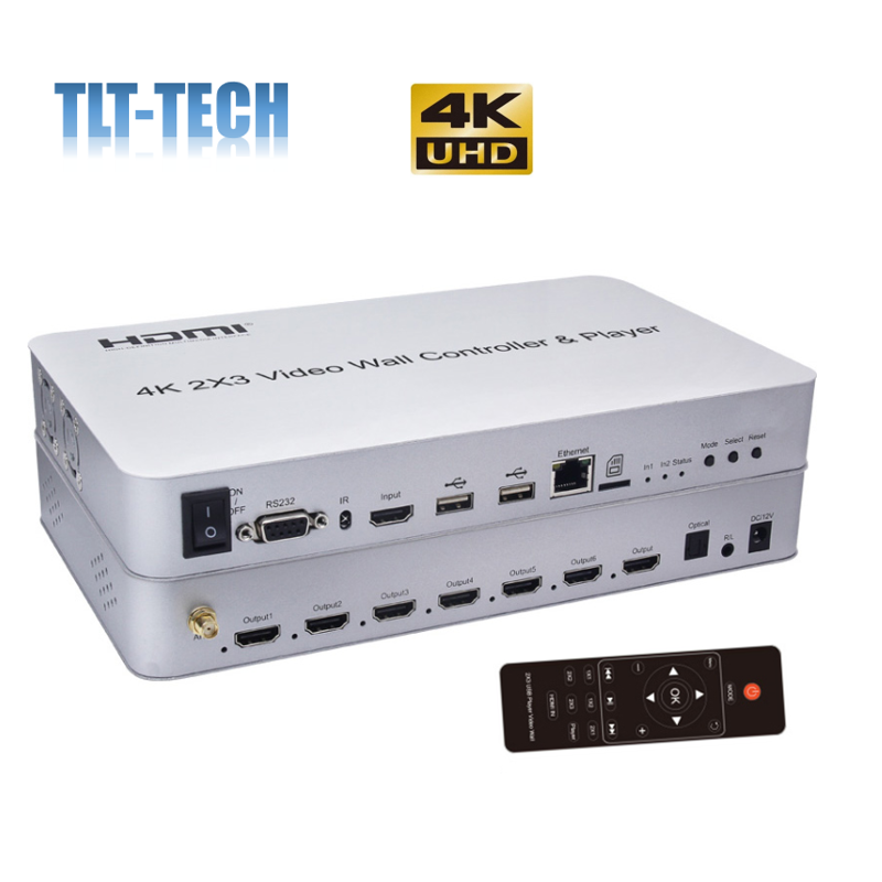 4K 1080P 60Hz 2x3 Splicer 2x2 3x3 접합 디스플레이 프로세서 HDMI USB 플레이어 비디오 벽 컨트롤러 KVM USB 마우스 키보드 RS232