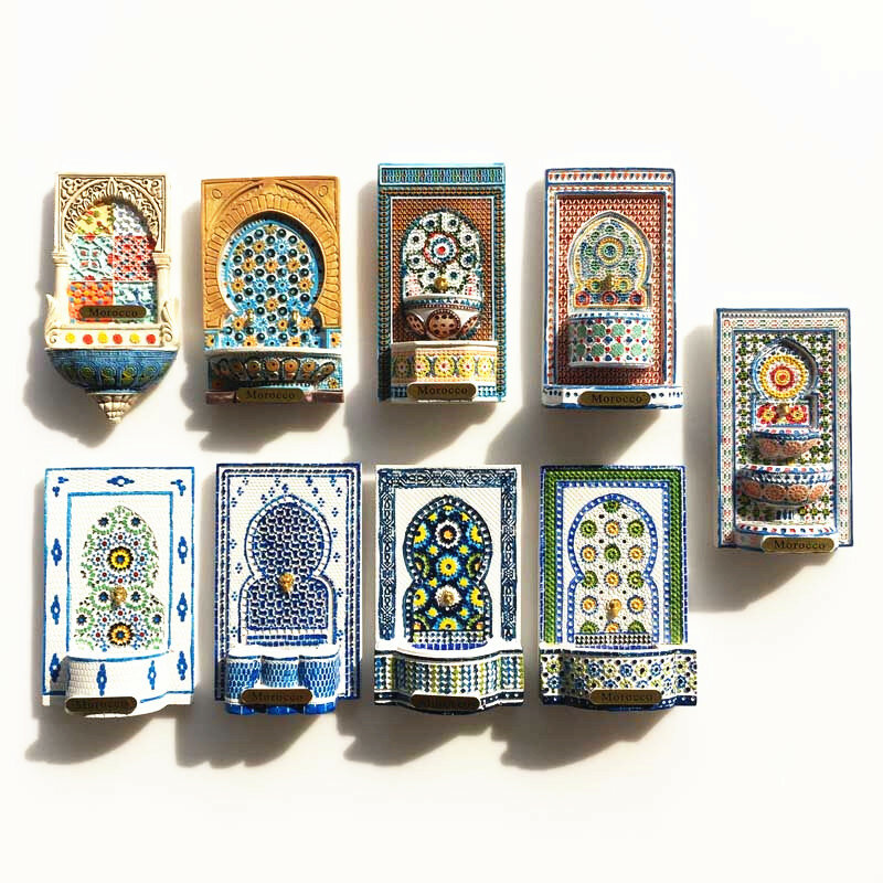 Imanes de nevera 3D de Marruecos, artículos de decoración de recuerdo turístico, colección de refrigerador magnético artesanal, regalos de Europa