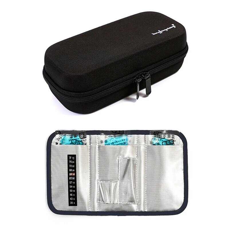 Baru Portable Insulin Cooler Bag Obat Diabetes Insulin Perjalanan Case Cooler Pil Kotak Bolsa Termica Aluminium Foil Tas Es