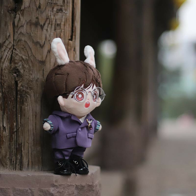Idol star – ensemble de 3 pièces, vêtements de poupée en peluche, 20cm, identiques à l'étoile, violet, western, accessoires