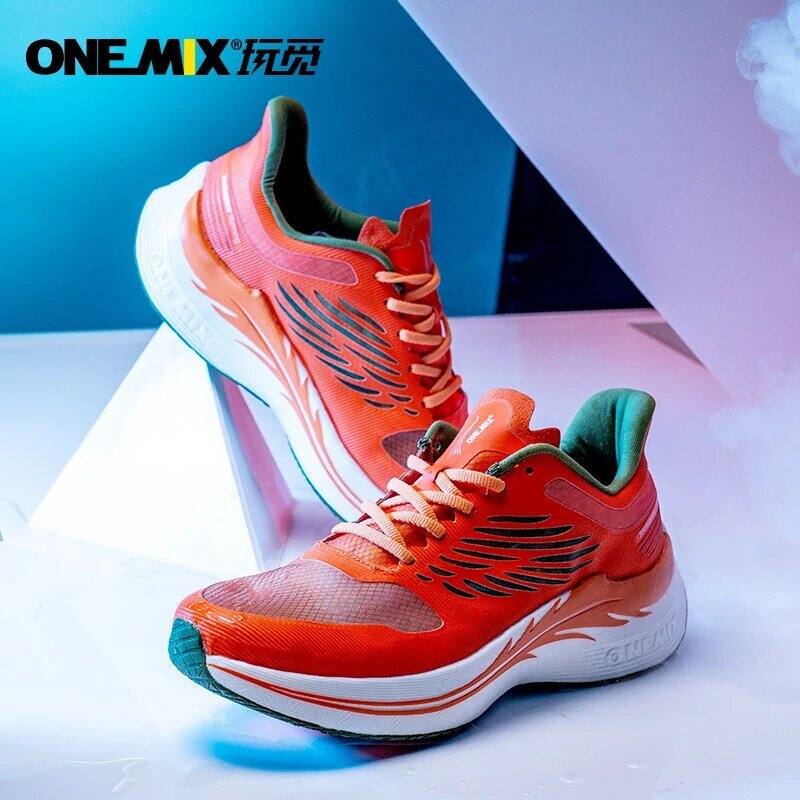 Onemix รองเท้าวิ่ง Breathable รองเท้าผ้าใบมาราธอนรองเท้าผ้าใบ Breathable กีฬารองเท้า
