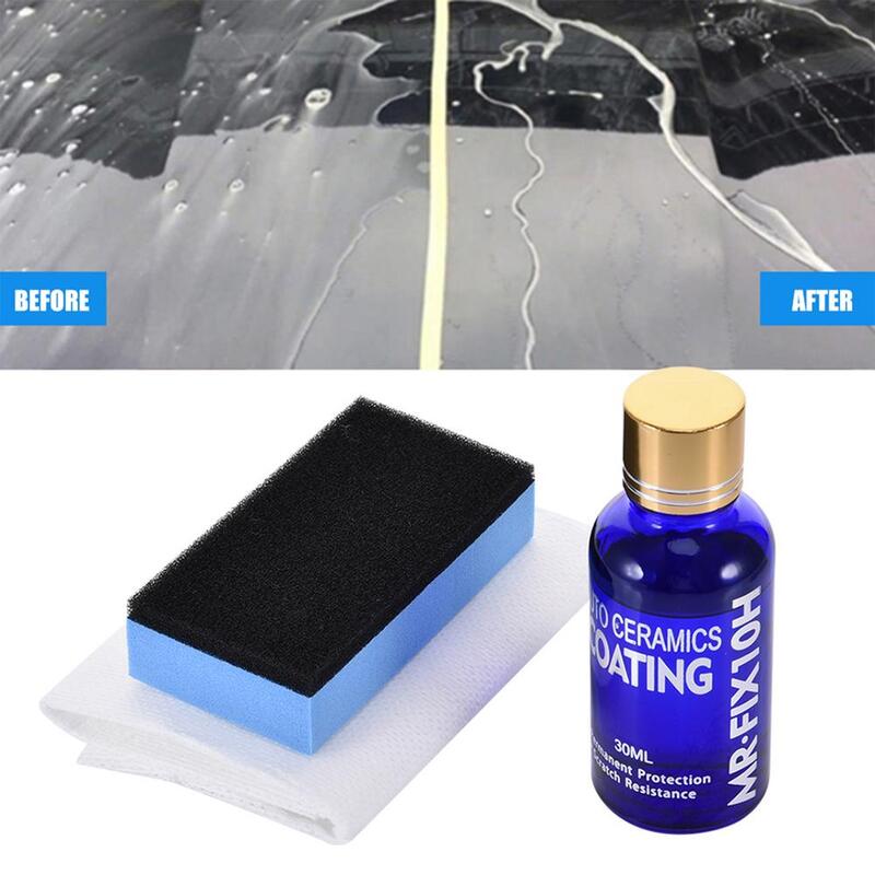 Dureza 30ml 10h super hidrofóbica carro revestimento de vidro revestimento líquido pintura cuidado durabilidade anti-corrosão conjunto de revestimento