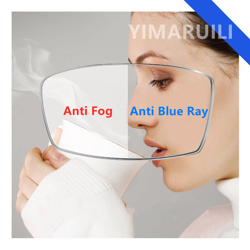 Yimaruili Anti-Fog Anti-Blue Aspherical Optical Lens, Anti-Fog, Anti-Blue, Resina, Anti-Reflectivo, Anti-Scratch, Alta Qualidade, 1.56, 1.61, 1.67, 1.74, CR-39