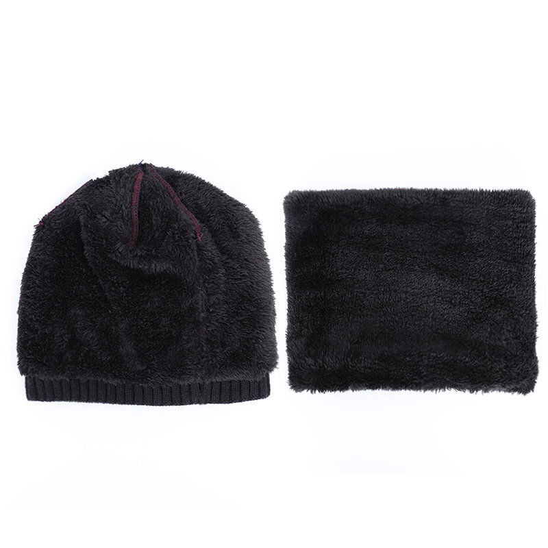 2019 zima nowa dzianina kapelusz męska garnitur kapelusz szalik futrzana podszewka gruba ciepła kominiarka narciarska moda bawełna wysokiej jakości czapka zimowa jazda