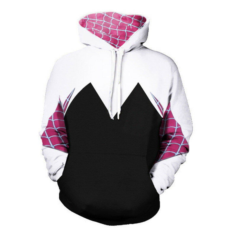 Spider Gwen Stacy bluza z kapturem dla kobiet męska przebranie na karnawał bluza z kapturem Streetwear płaszcz impreza z okazji Halloween dla dorosłych