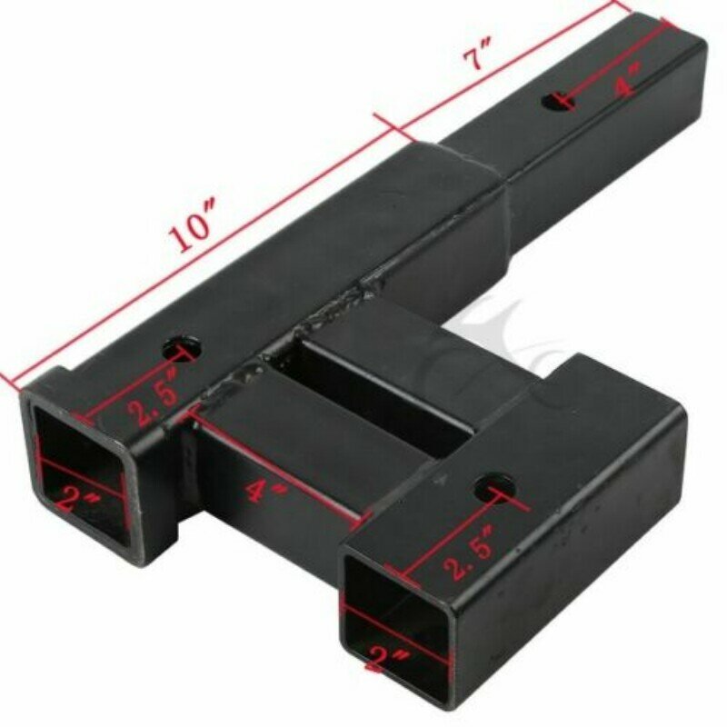 4000 LB Dual 2" Trailer Hitch Receiver Rise-Drop Adapter Extender Extension Tow