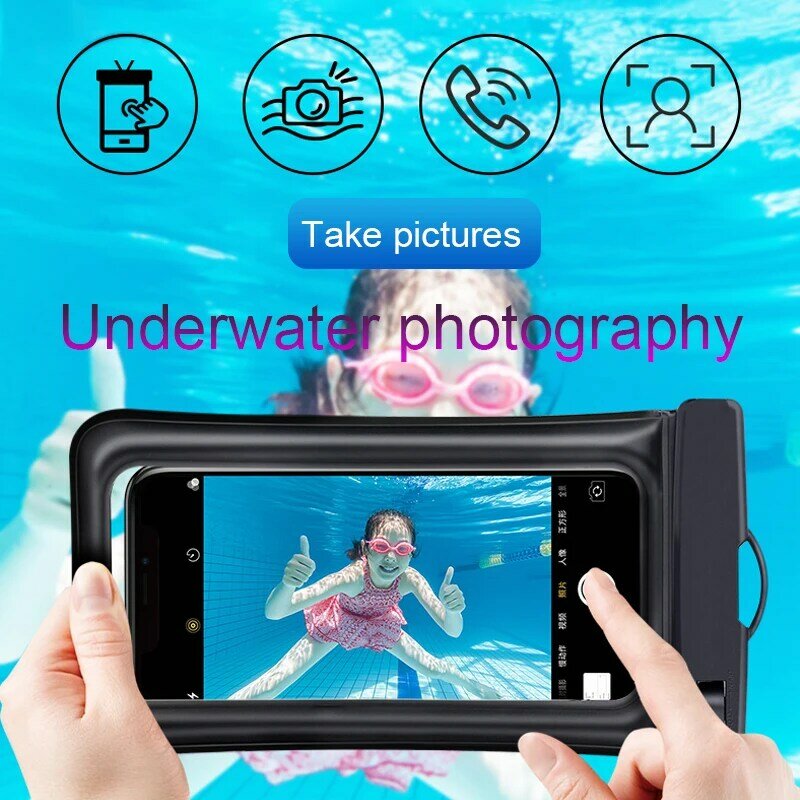 Phao Túi Khí Chống Nước Bơi Túi Ốp Lưng Điện Thoại iPhone 11 12 13 Pro Max Samsung Xiaomi Redmi Note 11 Huawei p30 20 Lite Bao