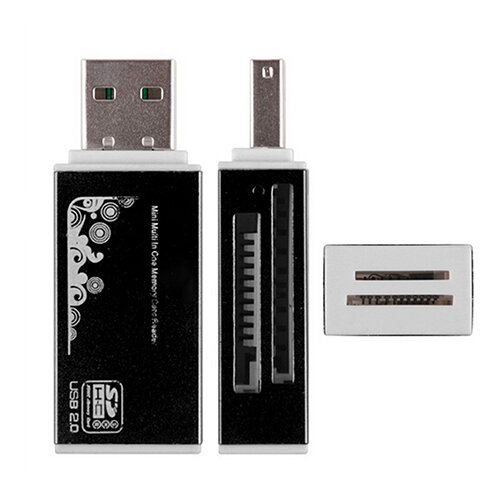 Lector de tarjetas de memoria múltiple, todo en 1, USB 2 0, para SDHC, TF, M2, MS PRO
