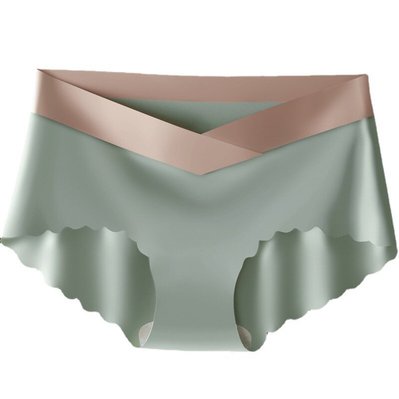 Celana Dalam Hamil Mulus Keren Sutra Es Tipis Musim Panas Pakaian Dalam Perut Pinggang Rendah V untuk Wanita Hamil Chic Celana Hamil