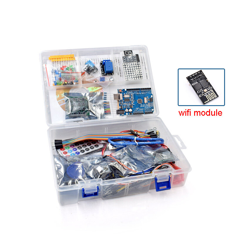 RFID Starter Kit para Arduino Uno R3, Breadboard e Suporte, Step Motor, Servo, 1602 LCD, Jumper Wire, Retail Box