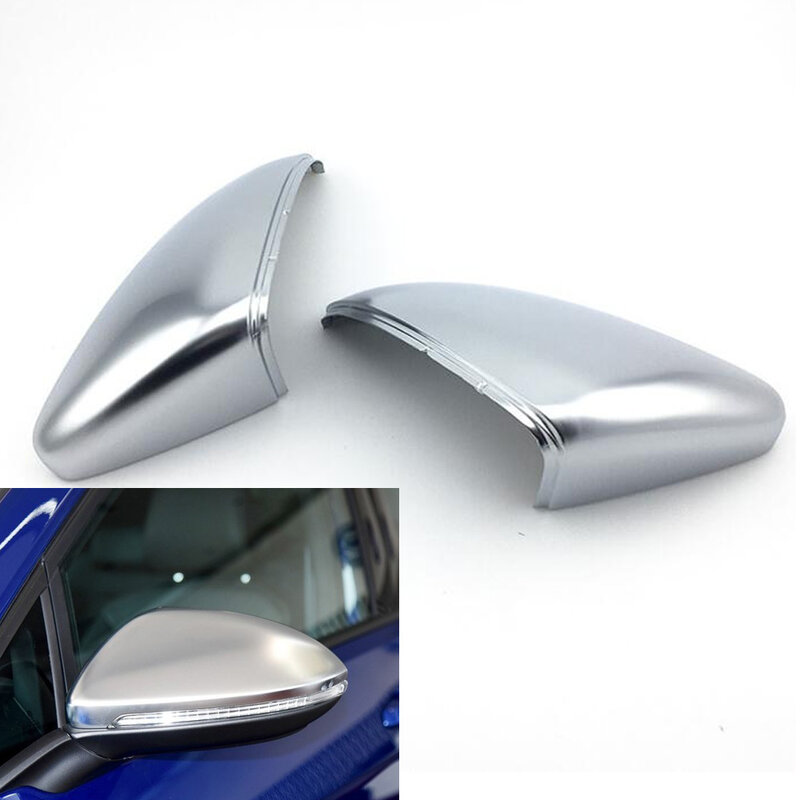 Cubierta de espejo retrovisor de coche, tapa de protección, estilo de coche, mate, cromado, plateado, para VW Golf MK7 VII 7 Touran
