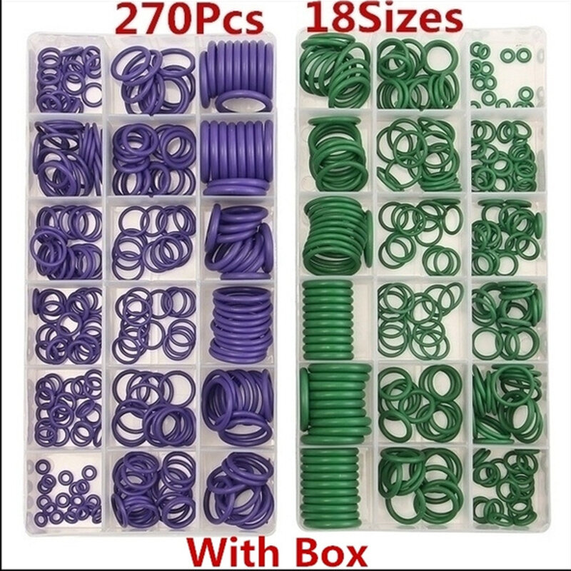 270Pcs Car Auto Air Conditioning Rubber Seal O Rings 18 Sizes Repair Assortment Accessories Set F-Best automóviles, recambios