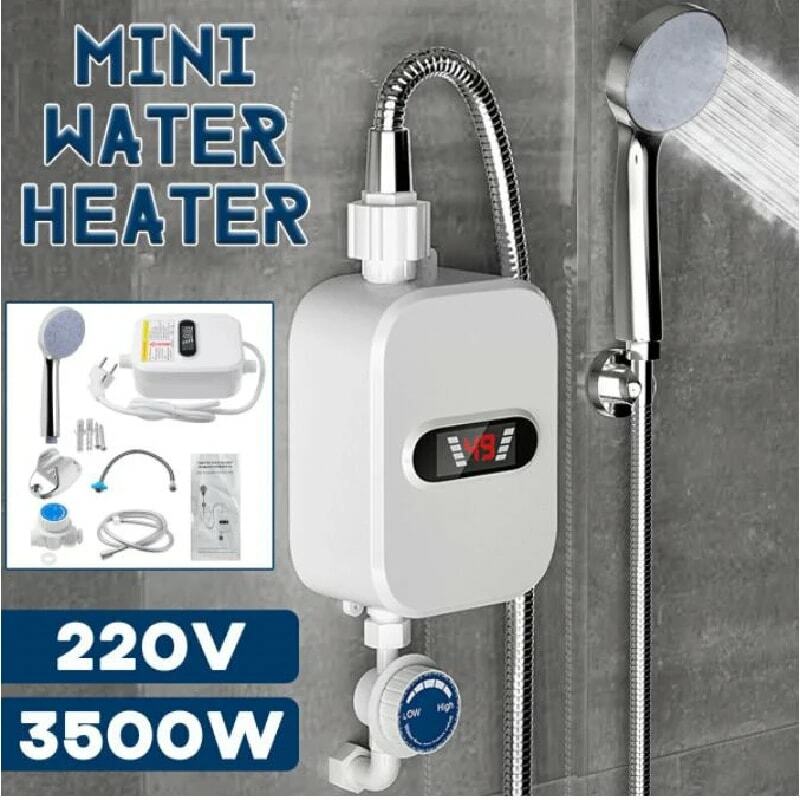Mini chauffe-eau électrique instantané sans réservoir, 3500W, chauffage de l'eau en 3 secondes, pour la cuisine, usage domestique