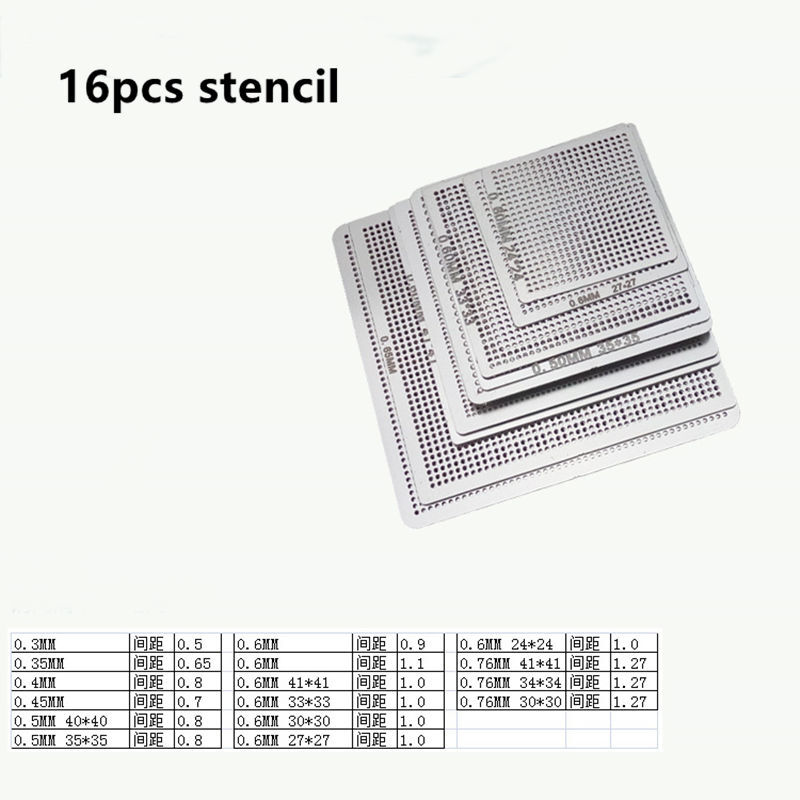 27Pcs /16pcs BGA Stencils  Universal Direct Heated Stencils For SMT SMD Chip Rpair and easy support
