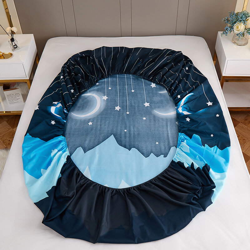Neu auf Produkt 1 Stück 100% Polyester Bettwäsche Spann betttuch Matratzen bezug vier Ecken mit Gummiband Bettlaken (keine Kissen bezüge)