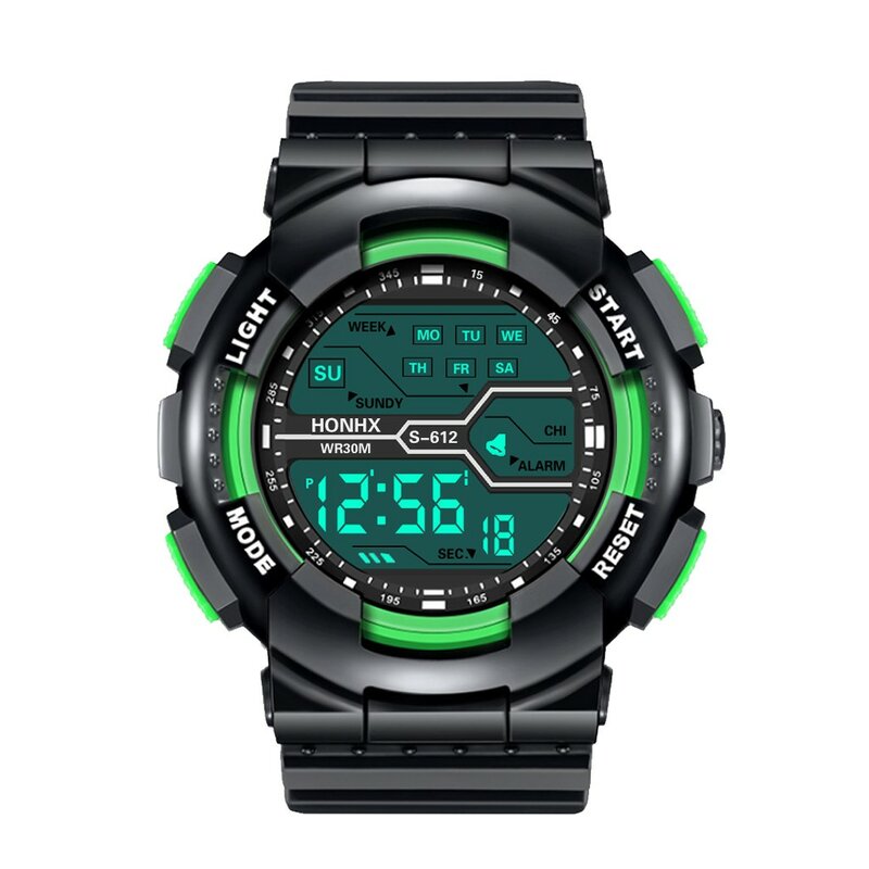 Reloj de pulsera deportivo de goma para hombre, cronómetro Digital con pantalla LCD, resistente al agua, a la moda