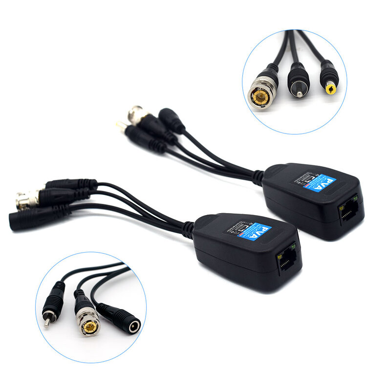 8MP HD BNC Video Daya Balun Audio Ke Konektor RJ45 HD-CVI/TVI/AHD Transceiver untuk Sistem Kamera Pengawas Keamanan CCTV