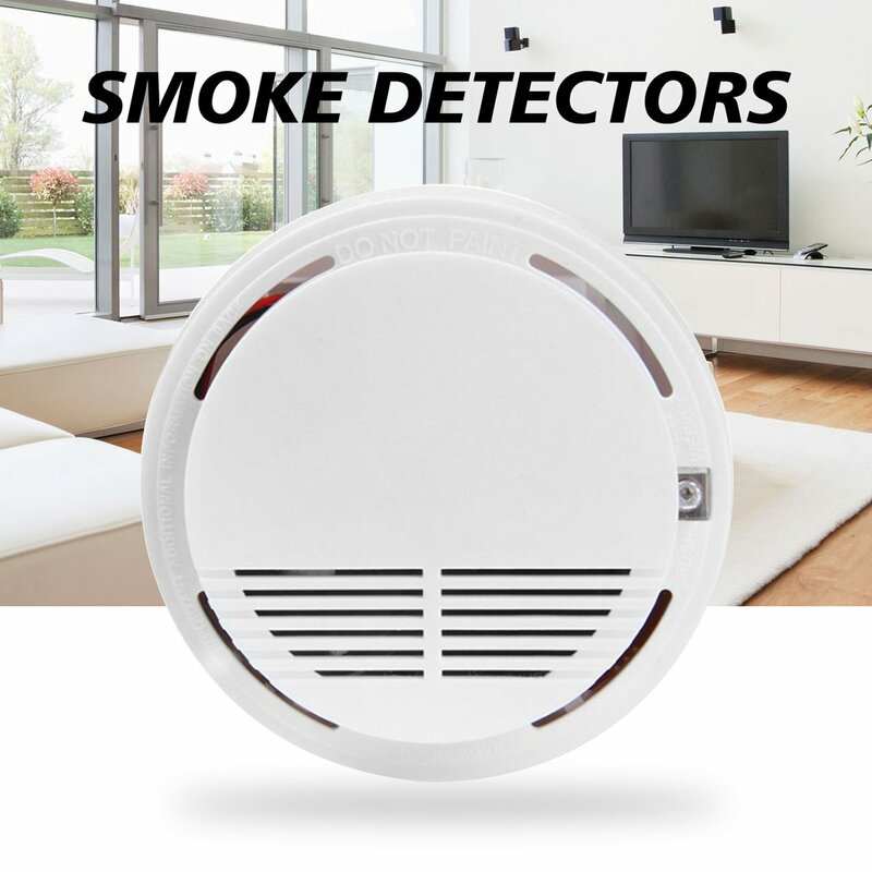1pc Smoke Detector Fire Detector Alarm Sensitive Photoelectric Independent Fire Smoke Sensor For Home Office Shop Ho