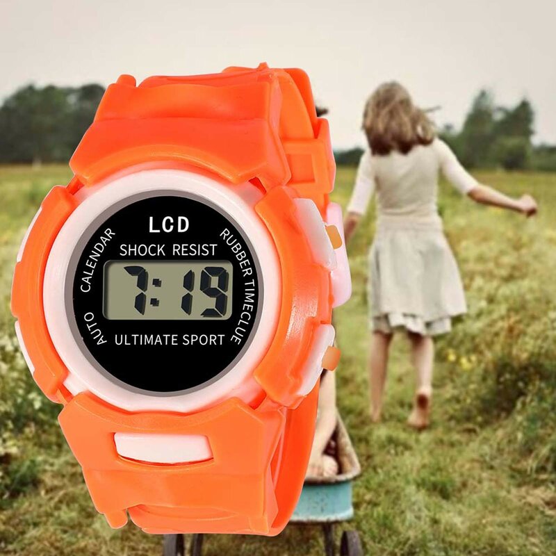 Crianças assistir um esporte crianças relógios pulseira de silicone led digital relógio de pulso para o miúdo estudante menina menino relógio de pulso