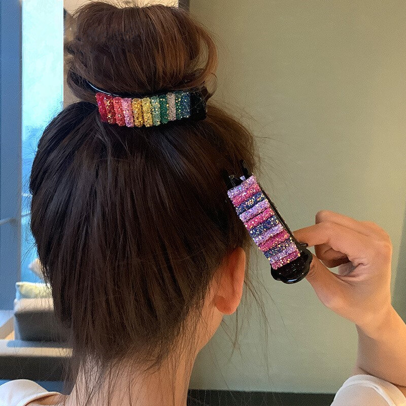 Colorido arco-íris cabelo garras para mulheres e meninas, cabelo titular clip, doce headband, fazer hairpin, acessórios de moda, novo