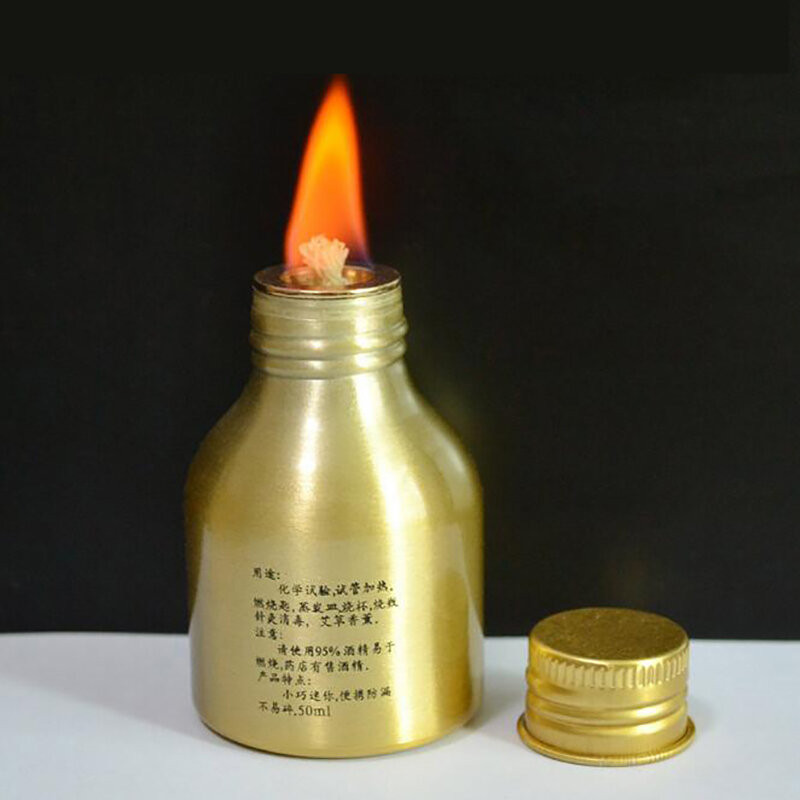 1pc lampada portatile ad alcool in metallo 50ml chimica bruciatore ad alcool lampada attrezzatura da laboratorio riscaldamento forniture per laboratorio